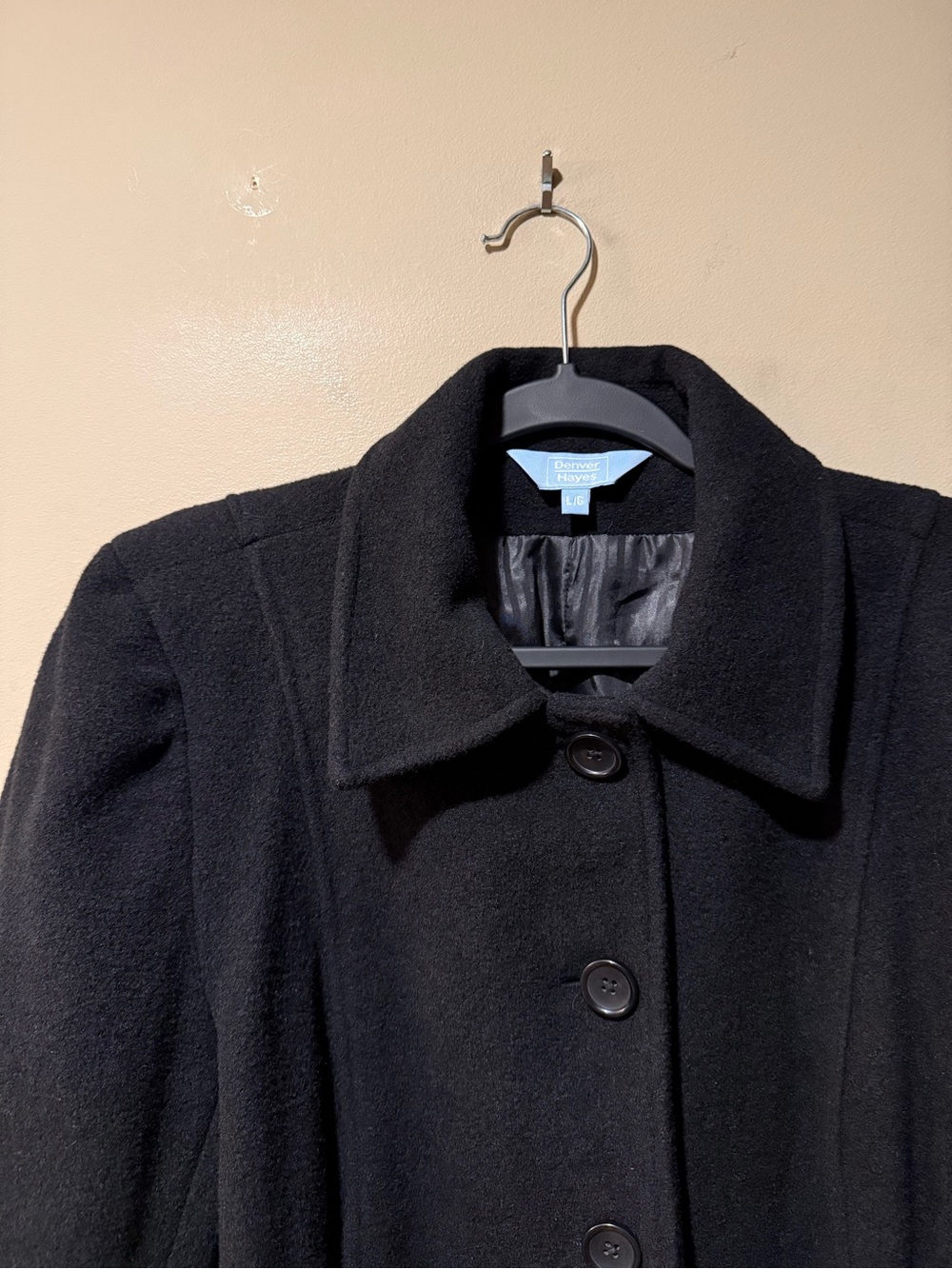 Denver Hayes Black Wool Coat - Picture 5 of 12